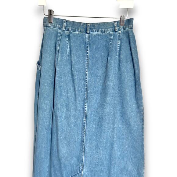 Vintage Charter Club Denim Maxi Skirt Size 10 Made in British Hong Kong - Picture 5 of 8